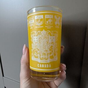 Yellow Canada Centennial Souvenir Glass